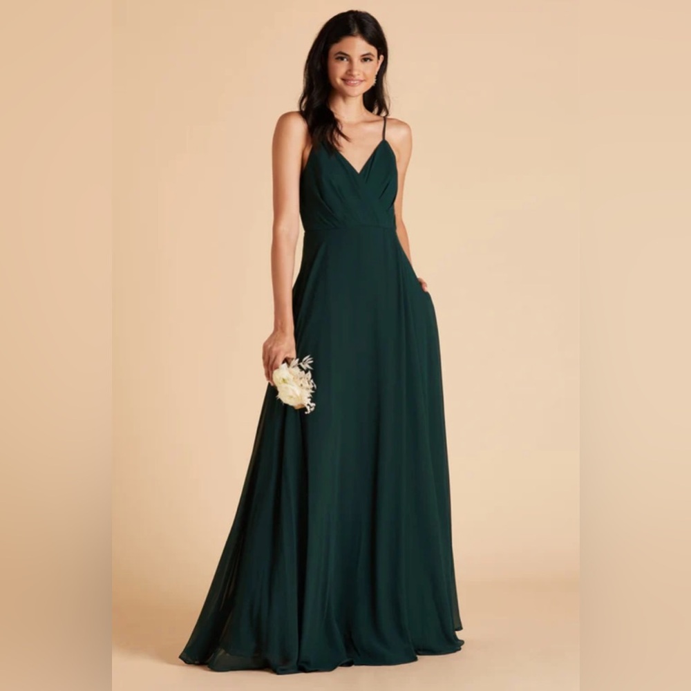 Birdy Grey Kaia Chiffon Emerald Green Bridesmaid Dress
